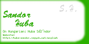 sandor huba business card